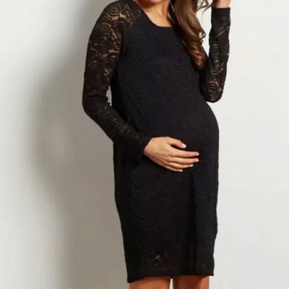 Like new Pinkblush maternity black lace dress